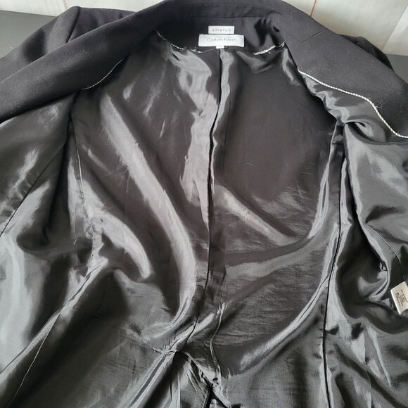 Calvin Klein One Button Knit Blazer, Women’s 4 Stretch, Black, Business Blazer - Picture 6 of 9
